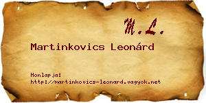 Martinkovics Leonárd névjegykártya